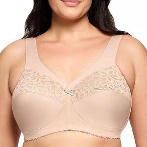 Glamorise Magic Lift Wireless Support Bra Women’s Plus Size 48D Full Coverage